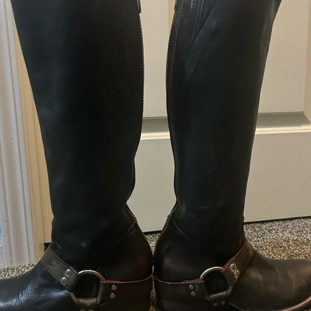 Freebird By Steve Madden Brown Leather Heeled Boots - Picture 5 of 9